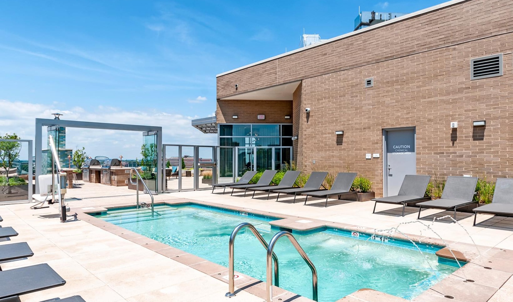 sparkling rooftop pool